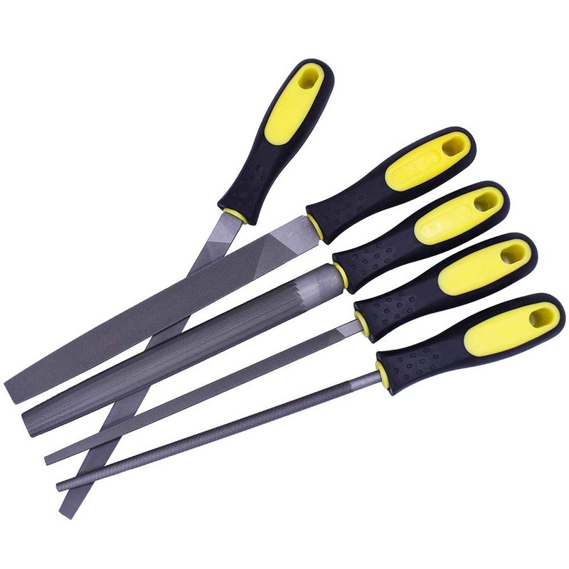 YCAMMIN Metal File Set, 5-Piece, 10-inch,High Carbon Steel File,Work for Metal, Wood,Plastic - Image 3